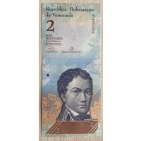 Банкнота ВЕНЕСУЭЛА 2 БОЛИВАРА 2013 ГОД С Рубля без МЦ. НЕ БЫЛА В ОБОРОТЕ