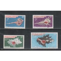 Новая Каледония-1969(Мих.469 -472 )  **  , Морская  Фауна,Раковины (полная серия)