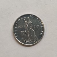 Ватикан 2 лиры 1964 г.