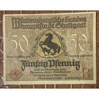 Нодгельд 50 пфеннигов 1921 год. Штутгарт Веймарская республика