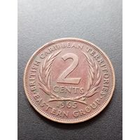 Восточные Карибы 2 цента 1965 г.