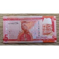 Werty71  Гамбия 5 даласи 2015 UNC банкнота