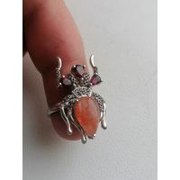 Кольцо Жук, серебро, Таиланд, Есть дефект! Торги с Рубля