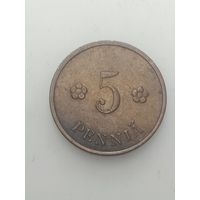 Финляндия 5 пенни 1940 года .