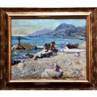 А.С. Козловский "На море",1958г. Х/М на картоне. р.47/54см.