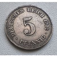 Германия 5 пфеннигов, 1912 J  2-12-25