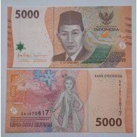 Индонезия 5000 рупий 2022 года UNC