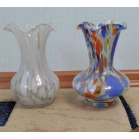 Ваза СССР цветное стекло 2 шт одним лотом отличные