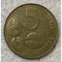 Монета. Финляндия 5 марок. Тюлень 1993 год. С рубля без МЦ.