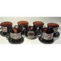 Изящный чайный сервиз. Стекло, 13 предметов