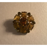 Брошь под Цитрин Чехия 30-40-е