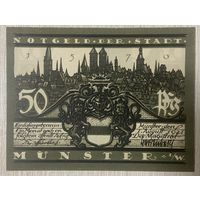 Нотгельд 50  пфенниг 1921 год. Мюнстер. Веймарская республика