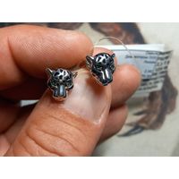 Серьги-гвоздики серебро Ag925 c фианитами 2.95 гр.