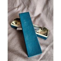 Ложки чайные мельхиор с позолотой, 6 шт.