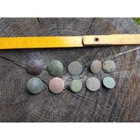 Пуговицы 10 шук. Старые. С надписями (9). Находка