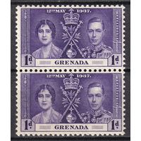 79.BrKS. Великобритания. Колонии.  Гренада. Коронация Георга VI и Елизаветы. 1937 г. 1P. Mi.#120. Пара. MNH.