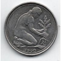 ФЕДЕРАТИВНАЯ   РЕСПУБЛИКА ГЕРМАНИЯ 50 ПФЕННИГОВ 1990 D
