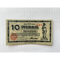 Нотгельд 10 пфеннигов. Кёльн. Веймарская республика - 04