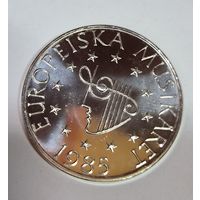 С рубля без мц! 100 крон 1985 Швеция серебро идеал!