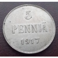 Финляндия в составе РИ. 5 пенни 1917