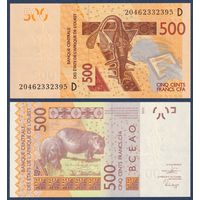 Мали, 500 франков 2020 г., P-419D