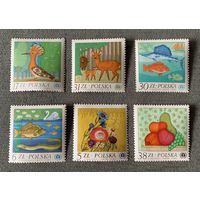 Польша (Poland). 1982 г. фауна. Рыбы. Птицы. Олени **