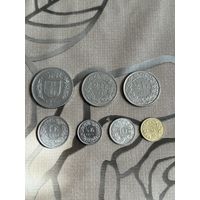 Набор монет Швейцария без повторов 5, 2, 1, 1/2 франка, 10,5 раппен всего на 10,65 франков (дешевле номинала)