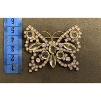 Брошка - Бабочка (2) из уранового стекла . Чехия