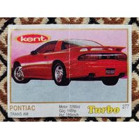 Вкладыш Turbo (Турбо) 5 серия (261-330, Yellow, золотая толстая рамка), номер 277, Pontiac Trans AM. Возможен небольшой торг.