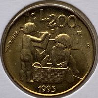 Сан-Марино 200 лир 1995 г. В холдере