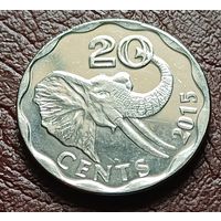 Эсватини (Свазиленд) 20 центов, 2015    ( 2-3-2 )