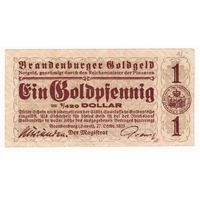 Германия Бранденбург 1 золотой пфенниг 1923 года. Состояние XF