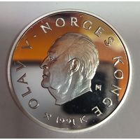 100 крон 1991 Норвегия - 33,6г серебро 925 пр. Олимпиада
