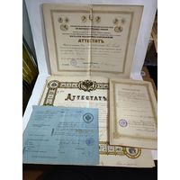Царская Россия. Два аттестата и паспорт(1913г.),свидетельство(1905г.) на одного человека.