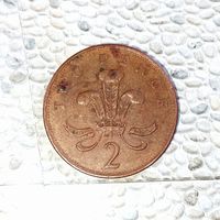 2 пенса 1993 года Великобритания. Королева Елизавета 2. Родная патина!