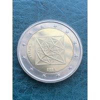 Латвия 2 евро 2024 г Пузурис UNC