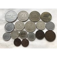 Межвоенная Эстония - коллекция монет Первой республики 1922-1927 и 1928-1940 с редким 1 сентом 1939!