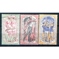 Чехословакия - 1960г. - спартакиада - 3 марки - полная серия, гашёные с клеем, гашёные [Mi 1241-1243]. #3-WB-82-A-1