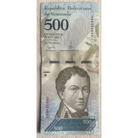 Банкнота ВЕНЕСУЭЛА 500 БОЛИВАР 2017 ГОД НЕ БЫЛА В ОБОРОТЕ