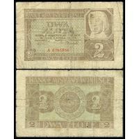 Польша 2 злотых 1940 год, серия А, - одна буква Rедкая -