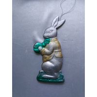 Старинный ёлочный объемный картонаж.Заяц с мячиком.Каталог