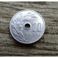 Werty71 Греция 20 лепт 1971 узкое отверстие 1 год выпуска