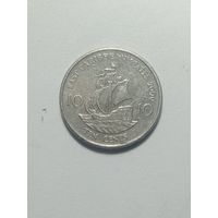 Восточные Карибы 10 центов 2000 года .