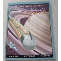 Посткроссинг. Открытка из США: "Полуночный Зефир", космос (10х15). Прошла почту. Марки, чёткий штемпель.