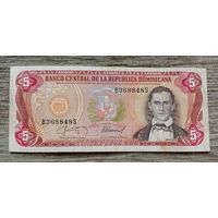 Werty71 ДОМИНИКАНА 5 песо 1987 банкнота Доминиканская республика
