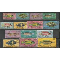 Бурунди. Рыбы. 1967г. 14 марок.