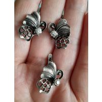 Серебрянные серьги Бабочка. Серебро.