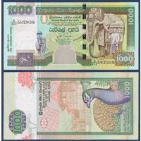 Шри-Ланка, 1000 рупий 2006 г, P-120d (G, слон, храм зуба Будды, павлин), UNC-**