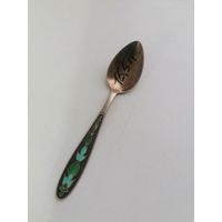 Ложка серебро 875 пробы СССР эмали, торги с Рубля