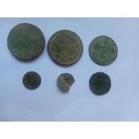 Деньга 1738, полушка 1735, 2 копейки 1811 + бонус